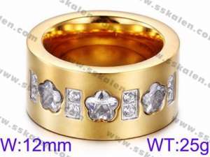 Stainless Steel Stone&Crystal Ring - KR35710-K