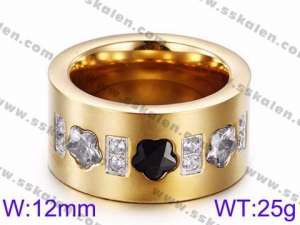 Stainless Steel Stone&Crystal Ring - KR35712-K