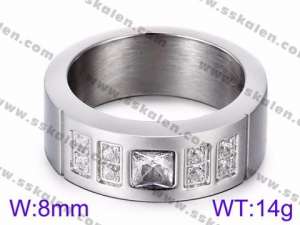 Stainless Steel Stone&Crystal Ring - KR35715-K