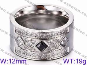 Stainless Steel Stone&Crystal Ring - KR35725-K