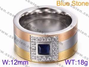 Stainless Steel Stone&Crystal Ring - KR35741-K