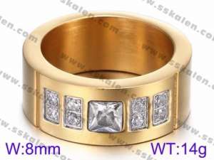 Stainless Steel Stone&Crystal Ring - KR35755-K