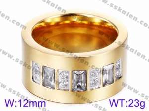 Stainless Steel Stone&Crystal Ring - KR35765-K