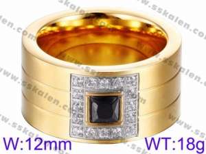 Stainless Steel Stone&Crystal Ring - KR35779-K