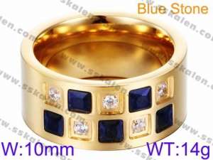 Stainless Steel Stone&Crystal Ring - KR35783-K