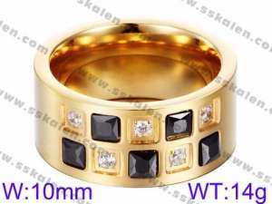 Stainless Steel Stone&Crystal Ring - KR35785-K