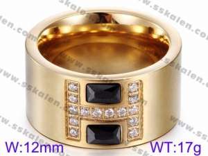 Stainless Steel Stone&Crystal Ring - KR35802-K