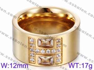 Stainless Steel Stone&Crystal Ring - KR35804-K