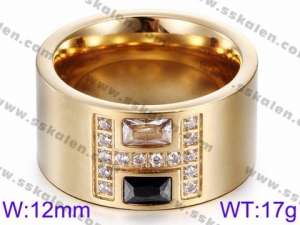 Stainless Steel Stone&Crystal Ring - KR35805-K