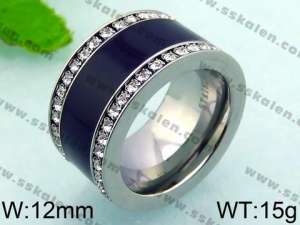 Stainless Steel Stone&Crystal Ring - KR35852-K