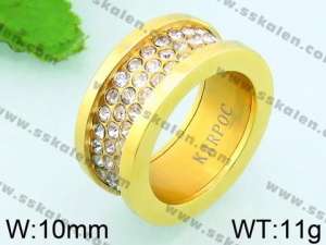 Stainless Steel Stone&Crystal Ring - KR35938-K