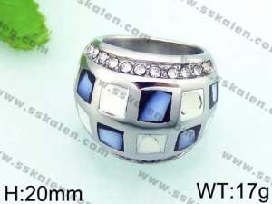 Stainless Steel Stone&Crystal Ring - KR36405-L