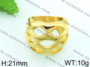 Stainless Steel Gold-plating Ring - KR36406-L