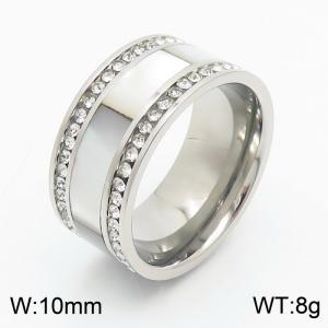 Stainless Steel Stone&Crystal Ring - KR36424-K