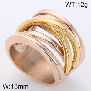 Stainless Steel Gold-plating Ring - KR36504-K