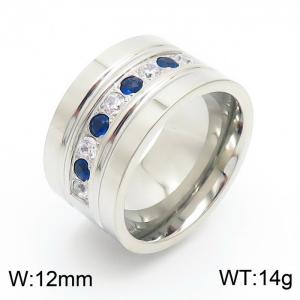 Stainless Steel Stone&Crystal Ring - KR36587-K