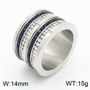 Stainless Steel Stone&Crystal Ring - KR36612-K