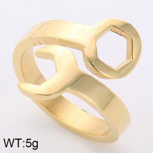 Stainless Steel Gold-plating Ring - KR37232-K