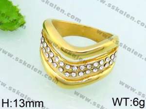 Stainless Steel Stone&Crystal Ring - KR37460-L