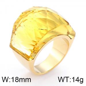 Stainless Steel Stone&Crystal Ring - KR37555-K