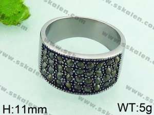 Stainless Steel Stone&Crystal Ring - KR37583-TSC