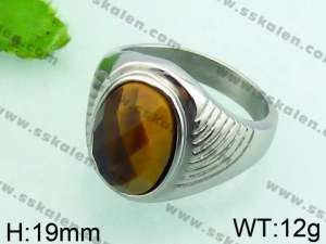 Stainless Steel Stone&Crystal Ring - KR37587-TSC