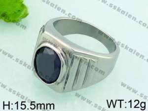 Stainless Steel Stone&Crystal Ring - KR37616-TSC