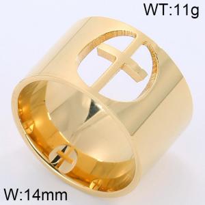Stainless Steel Gold-plating Ring - KR37695-K