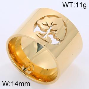 Stainless Steel Gold-plating Ring - KR37699-K