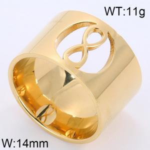 Stainless Steel Gold-plating Ring - KR37704-K