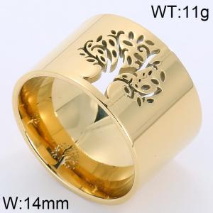 Stainless Steel Gold-plating Ring - KR37711-K