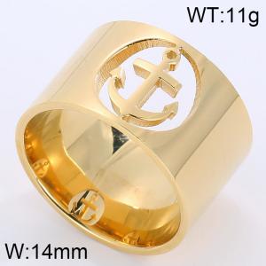 Stainless Steel Gold-plating Ring - KR37712-K
