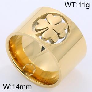 Stainless Steel Gold-plating Ring - KR37714-K