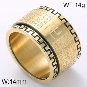 Stainless Steel Gold-plating Ring - KR37992-K