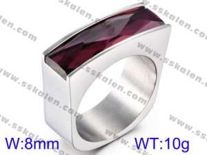 Stainless Steel Stone&Crystal Ring - KR38111-K