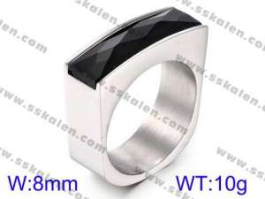 Stainless Steel Stone&Crystal Ring - KR38112-K