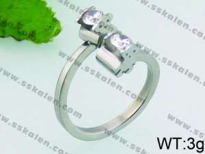 Stainless Steel Stone&Crystal Ring - KR38216-K