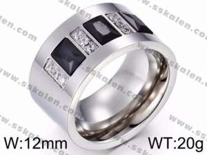 Stainless Steel Stone&Crystal Ring - KR38324-K