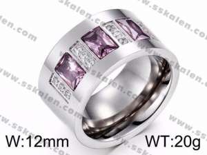 Stainless Steel Stone&Crystal Ring - KR38325-K