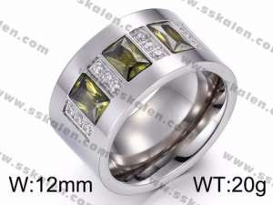 Stainless Steel Stone&Crystal Ring - KR38326-K