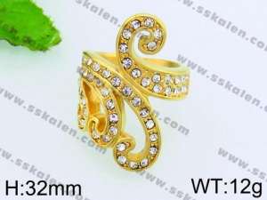 Stainless Steel Stone&Crystal Ring - KR38510-L