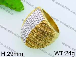 Stainless Steel Stone&Crystal Ring - KR38511-L