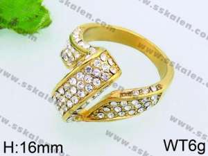 Stainless Steel Stone&Crystal Ring - KR38512-L