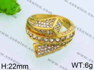 Stainless Steel Stone&Crystal Ring - KR38513-L