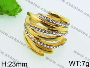 Stainless Steel Stone&Crystal Ring - KR38711-L