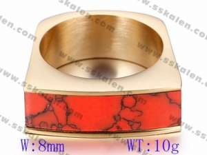 Stainless Steel Gold-plating Ring - KR38910-K