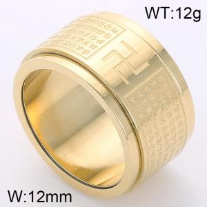 Stainless Steel Gold-plating Ring - KR39137-K