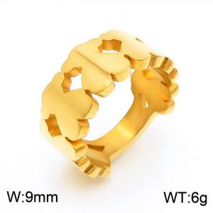 Stainless Steel Gold-plating Ring - KR39367-K