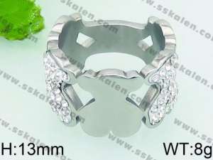 Stainless Steel Stone&Crystal Ring - KR39368-K