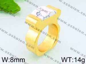 Stainless Steel Gold-plating Ring - KR39505-K